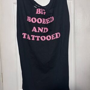 Black Tank Top with Pink Lettering